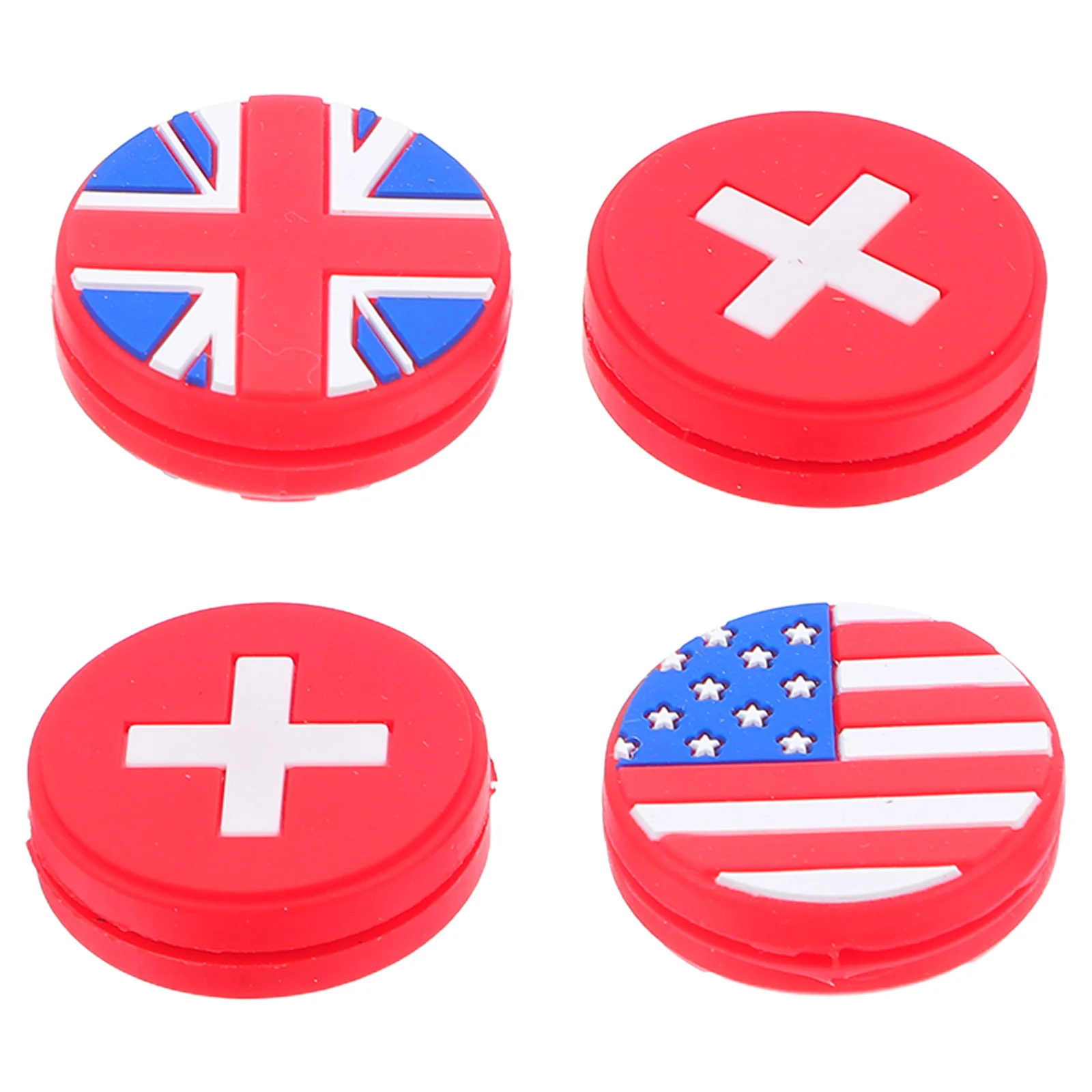 

4Pcs Tennis Racket Dampener Silicone Vibration Absorber Flag Pattern Enhanced Control Shock Reduction Universal Fit for All