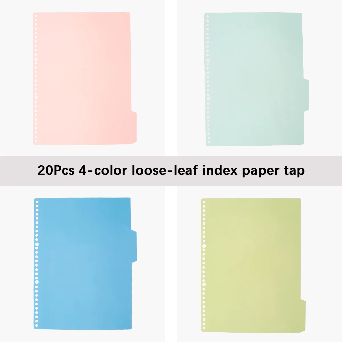 

5Sets Page Dividers Eco PP Binder Inserts Colorful Document Organizers Quick Access Office School Tab Labels Green Red Blue