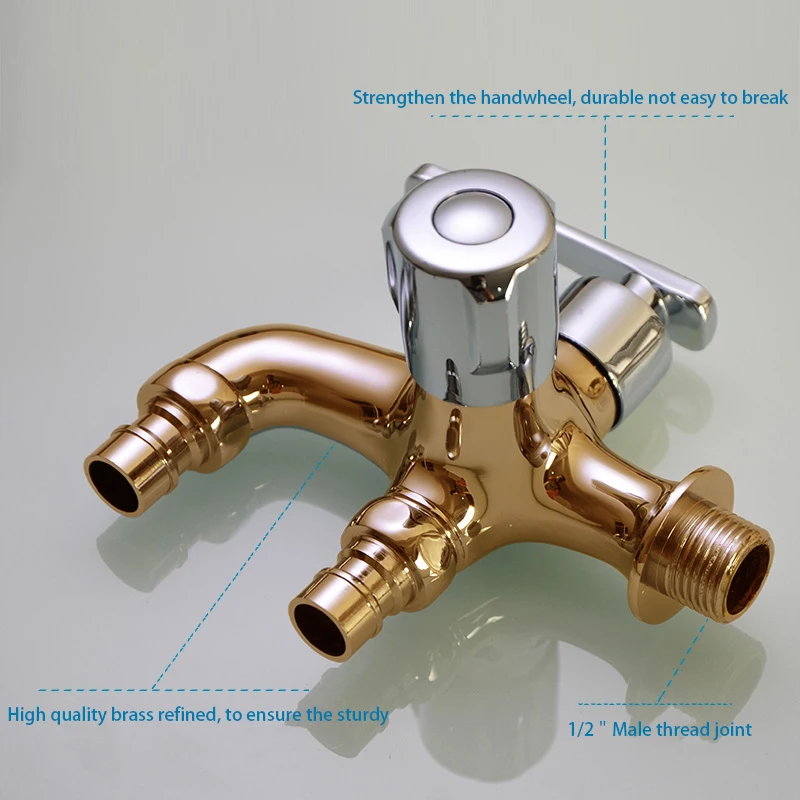 1 pz funzione a doppio uso 1 in 2 out rubinetto lavatrice Mop piscina rubinetto montaggio a parete rubinetto in rame 1/2 "3/4" filo