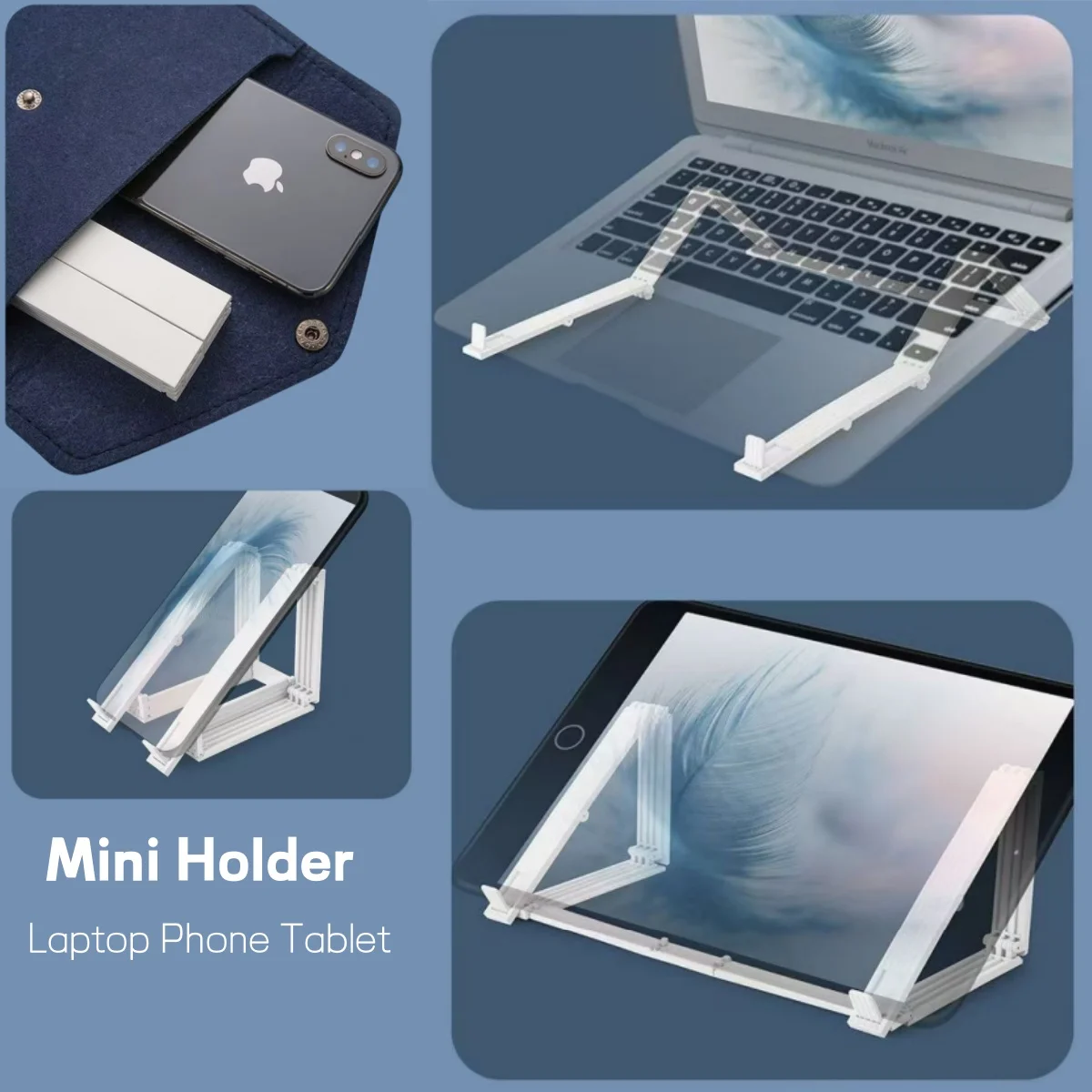 Foldable Laptop Riser Stand for Desk Notebook Support Mini Laptops Keyboard Stands Plastic Holder for Tablet Phone