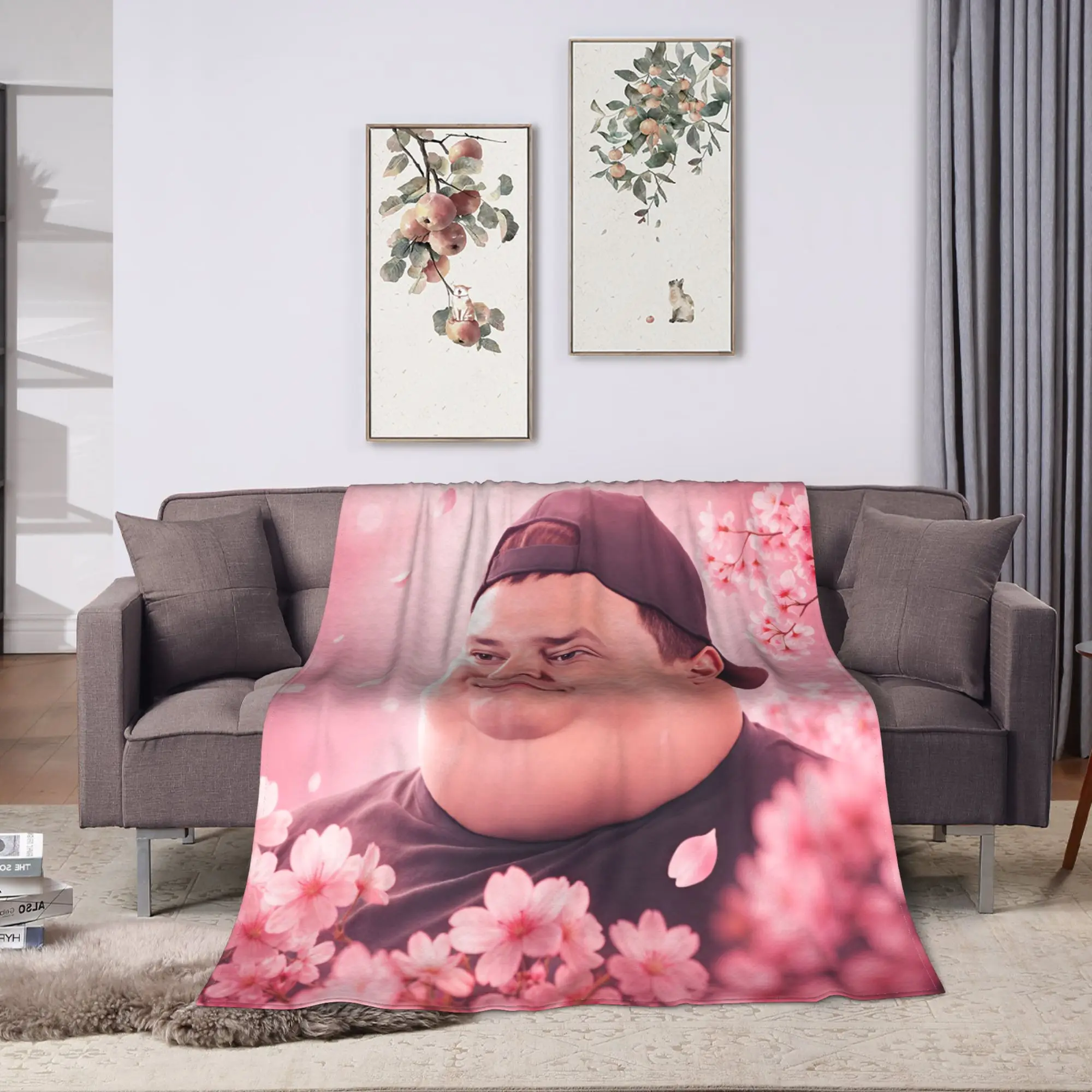 Mellstroy peach blossom Flannel Blanket  Warm Throw Blanket for Bedroom Camping Comfortable Bedspread Sofa Bed Cover
