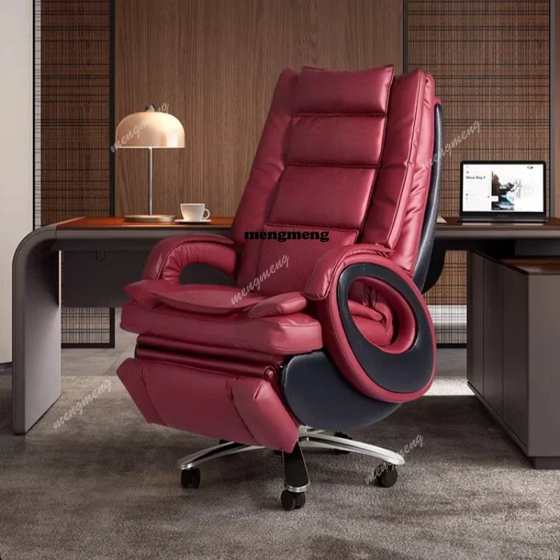 New arrive Leather boss chair e-sports sofa high-end engineering office chair reclining electric massage computer chair