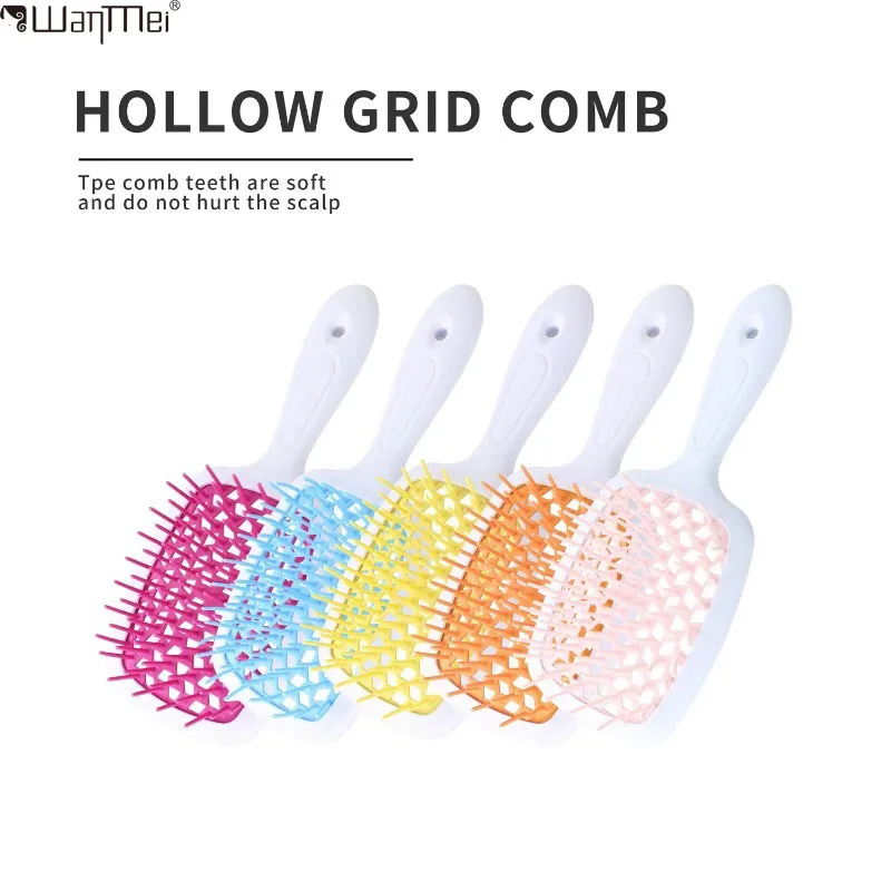 WANMEI Air Cushion Comb Plastic Massage  Anti-static Dry  Wet  Curly Hair Hollowing Hair Brushes Barber Styling Hairdressing Too