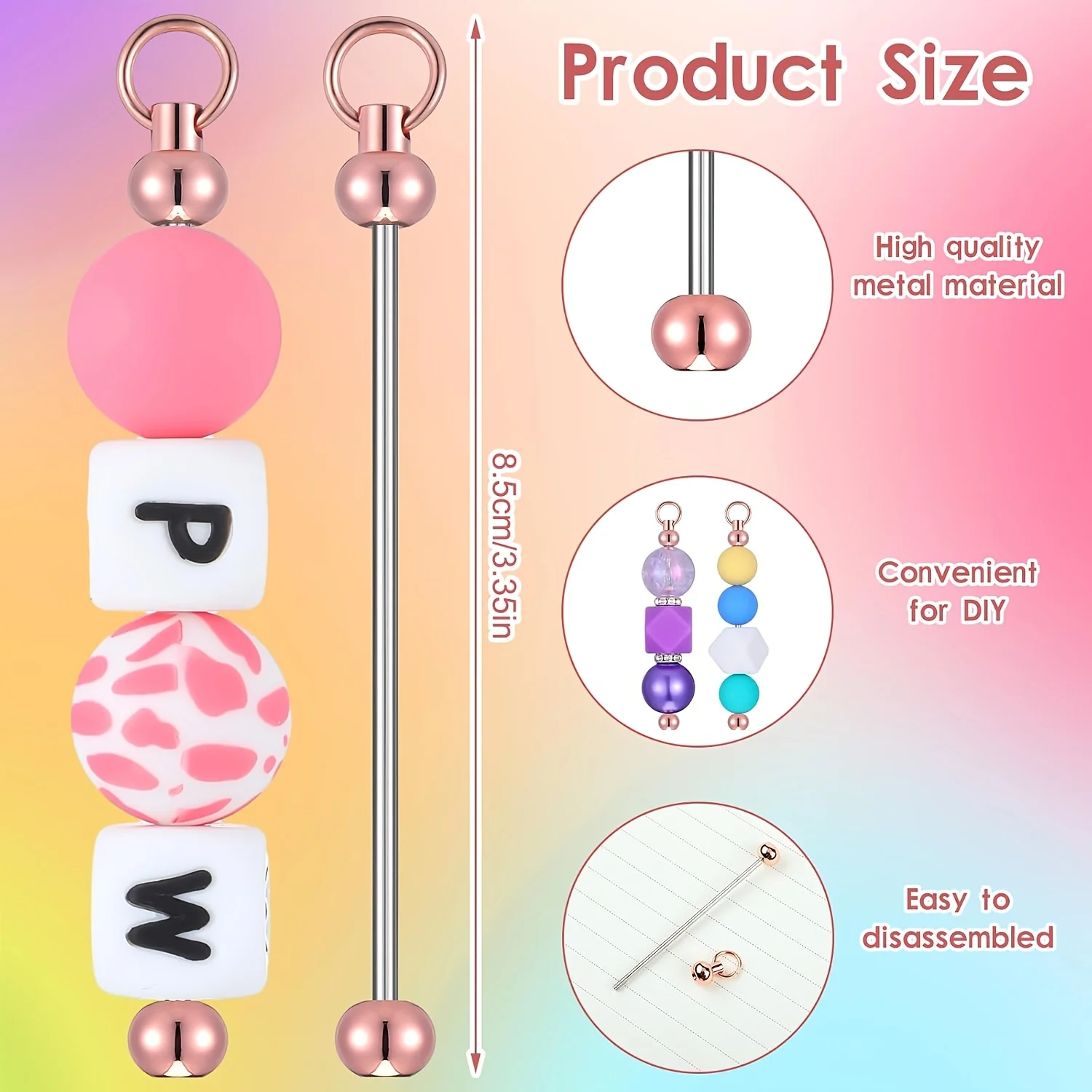22pcs Practical Blank Beadable Keychains DIY Beading Jewelry Supplies Making Supplies Accessories Project Pendant Ornaments - view 2