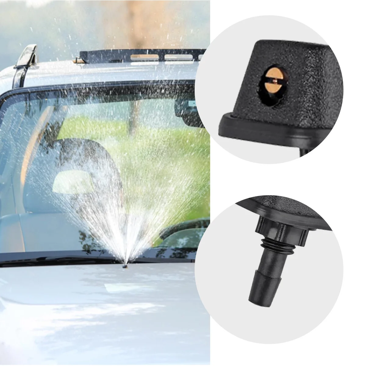 2 teile/satz Universal Front Hood Auto Wischer Düse Spray Kit Scheibenwaschanlage Sprinkler Fan Düse Abdeckung Waschmaschine Outlet Einstellbar – Detail 5