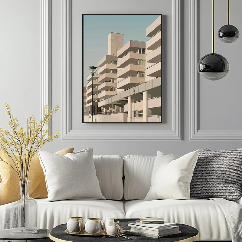 1pc frameless Medieval Modern Minimalist Manor Tower Architecture Retro Poster Canvas Paintings Wall Art Pictures For Living
