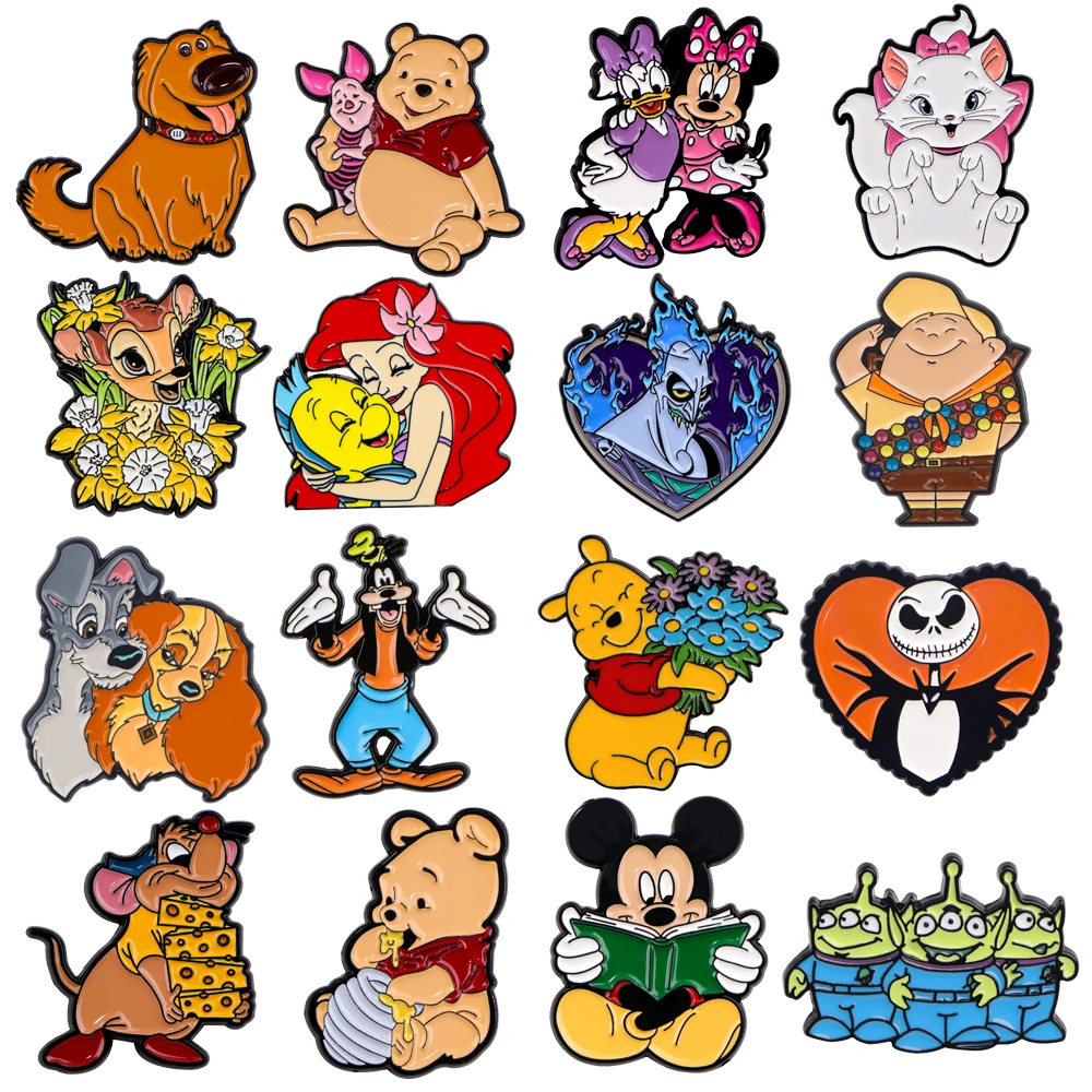 

Cartoon Accessories Bear Mouse Lapel Pins for Backpacks Enamel Pin Kids Badges Brooches for Clothes Fashion Jewelry Gifts