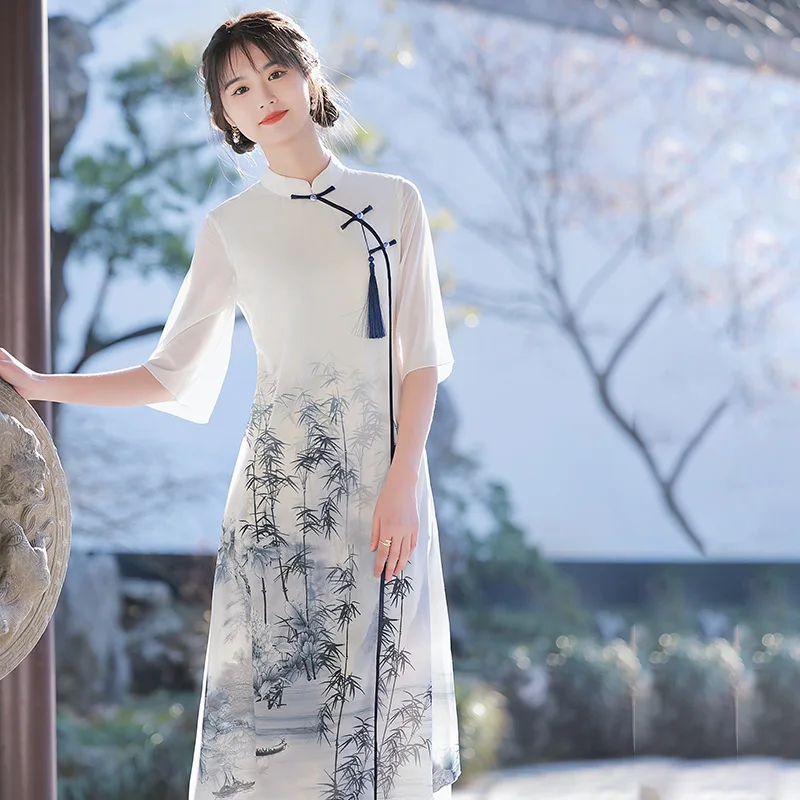 2023 migliorato Cheongsam femminilità High-end sottile dimagrante cinese tradizionale Qiapao sera Hanbok Tang vestito per le donne