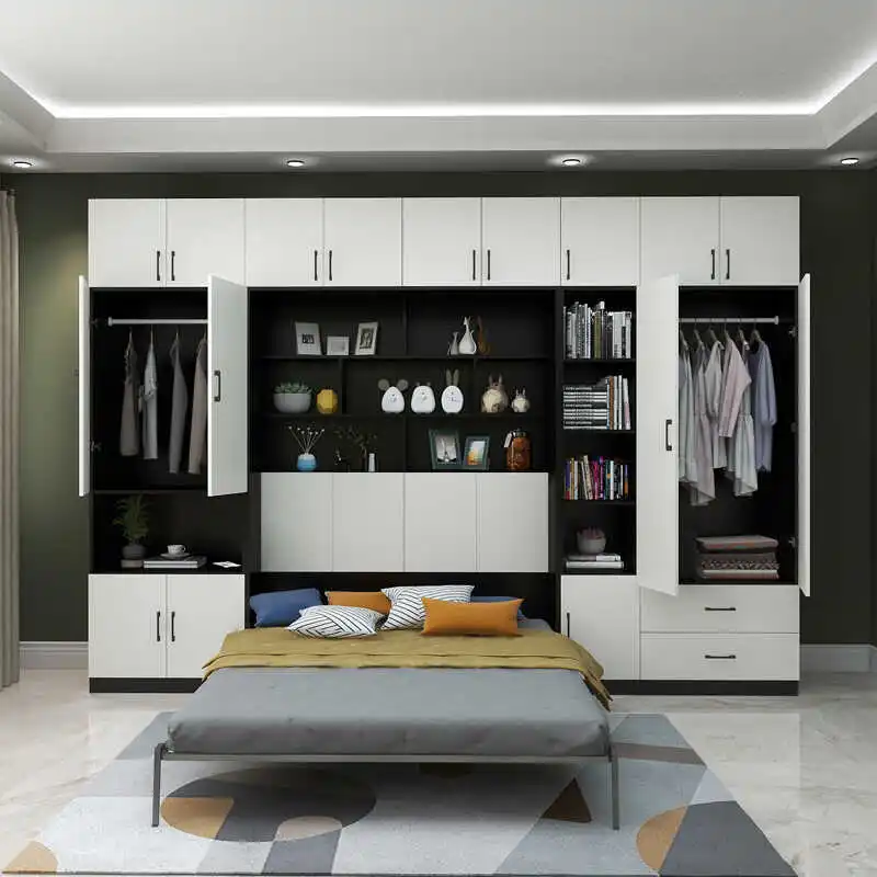 Invisible bed Multifunctional balcony folding bed Multiple space wall bed Study wardrobe integrated