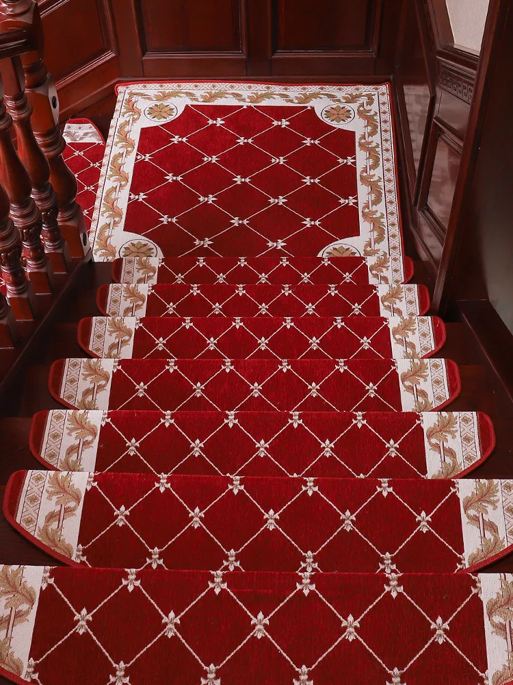 Custom trap mat Europese zelfklevende anti-slip massief houten chenil tapijten deken trap pad mat hoogwaardige tapijt 1 set/13 stks