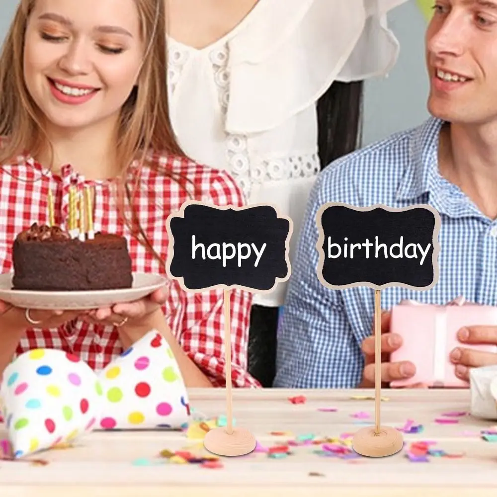 

New Wooden Wood Message Board Labels Mini Message Sign Board Creative Table Decoration Blackboard Wedding Birthday Party