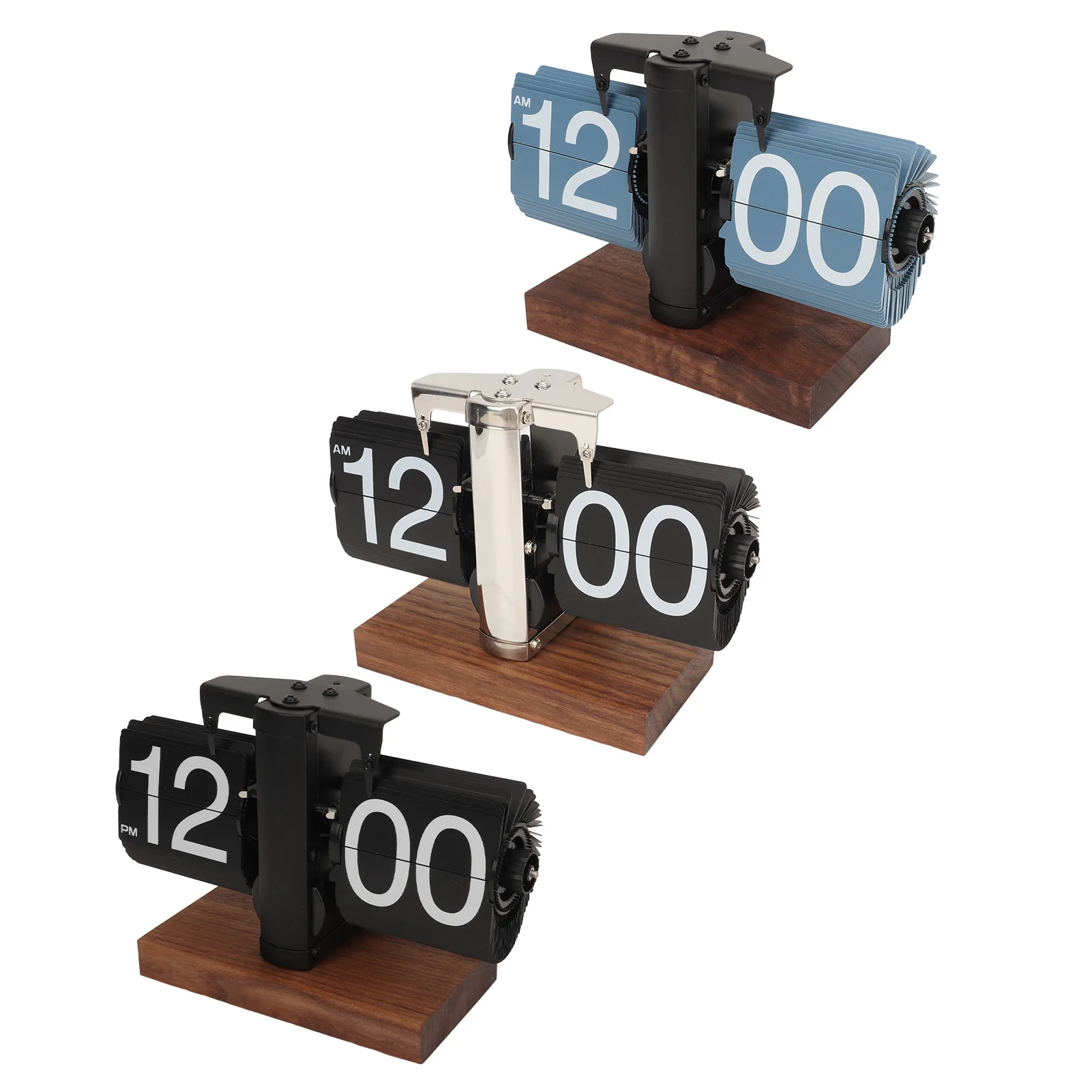 Digital Flip Down Clock Retro Automatic Turning Battery Operated Mechanical Clock for Home Room Office Decoration