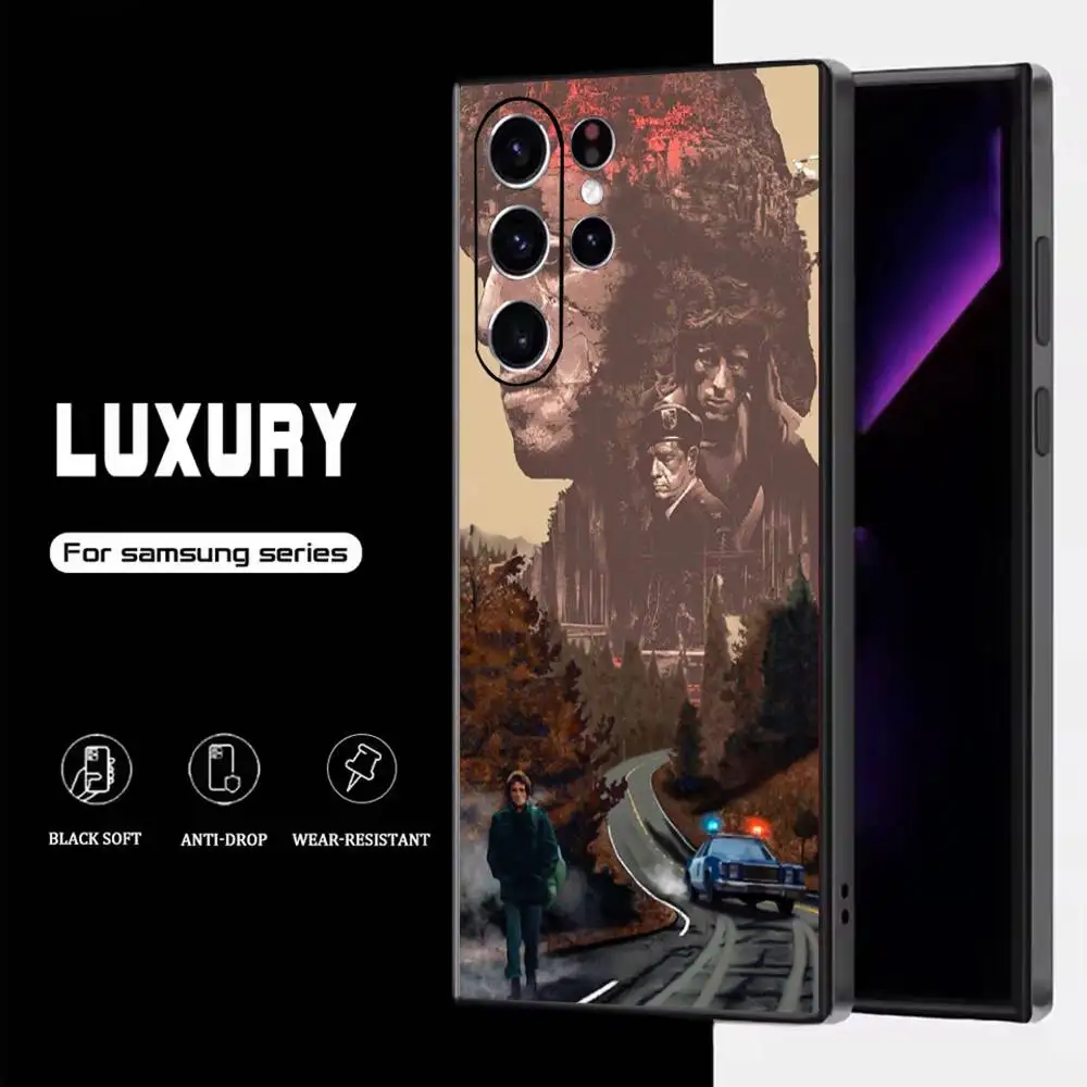 حافظة هاتف جون رامبو لهاتف سامسونج S25، S24، S23، S22، S21، S20، S10، Ultra، Plus، Lite، FE، غطاء أسود من السيليكون الناعم #3