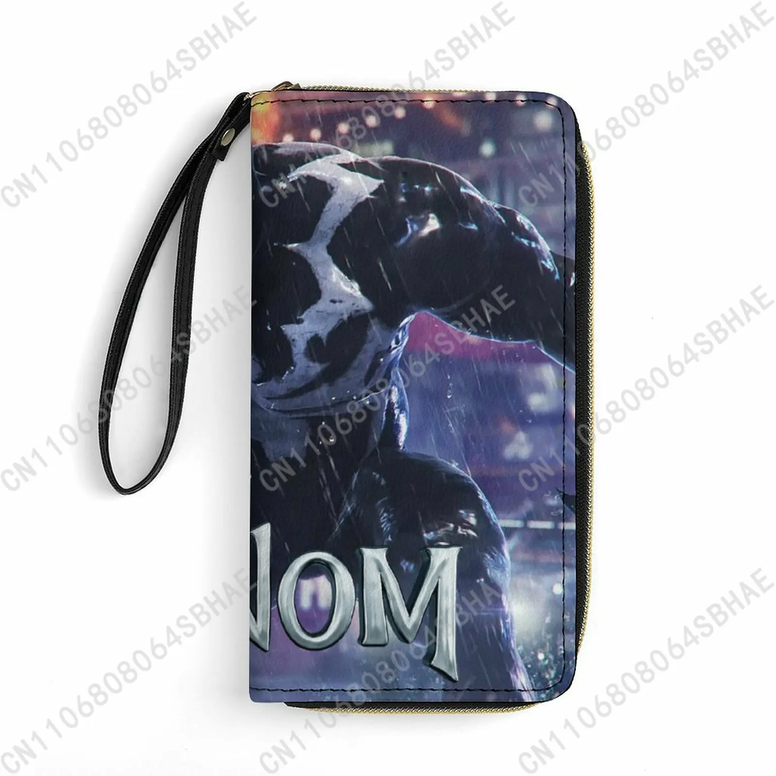 

Marvel Venom Custom PU Leather Wallet Rope Handle Small Portable Card Holder Men Women Purse Gift Friend Parents Cosplay