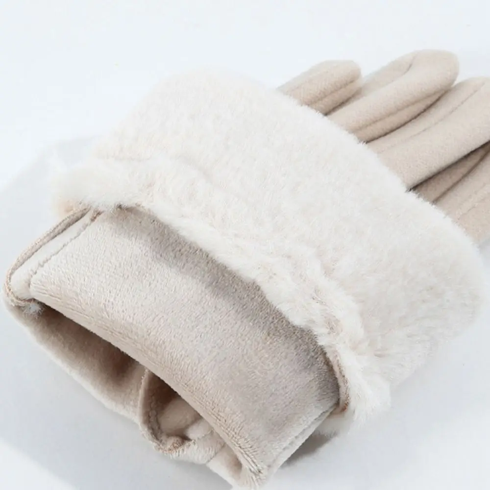 Fashion Warm Winter Women Gloves Cold-proof Touch-screen Riding Protective Mittens Windproof Soft Driving Gloves Daily Use