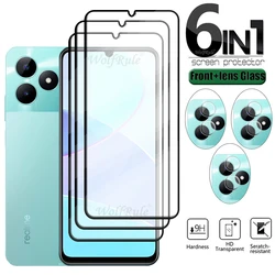 6-in-1 For Realme Note 50 Glass OPPO Realme Note 50 Glass 9H HD Full Cover Glue Screen Protector For Realme Note 50 Lens Glass