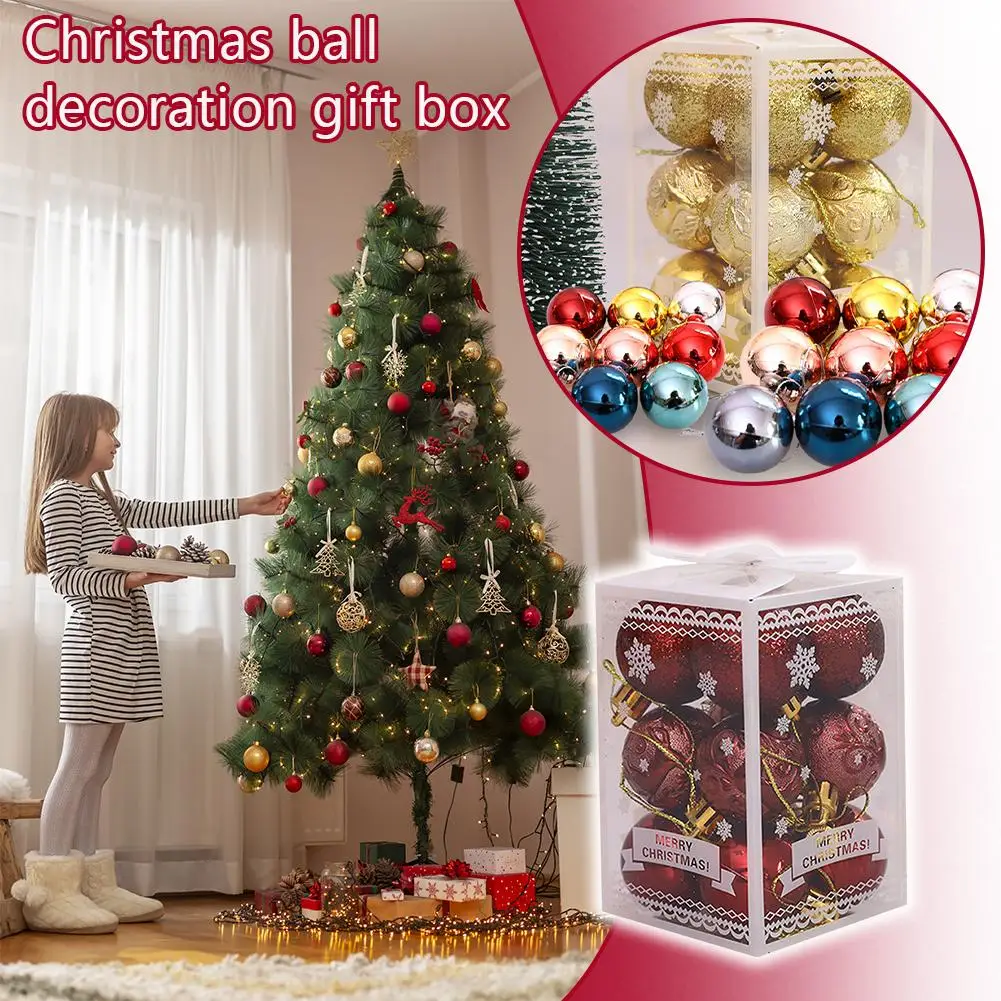 Colorful Shiny Balls For Christmas Tree 12pcs Electroplated Light Ball A Gift Box Christmas New Year Ceiling Decoration Bal N6x1