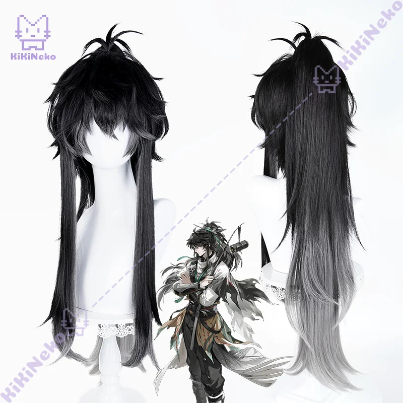 

Game Wuthering Waves Qiuyuan Cosplay Wig Qiuyuan Cosplay Long Black Ponytail Wig For Comicon Hallowmas Party Adult Women Men