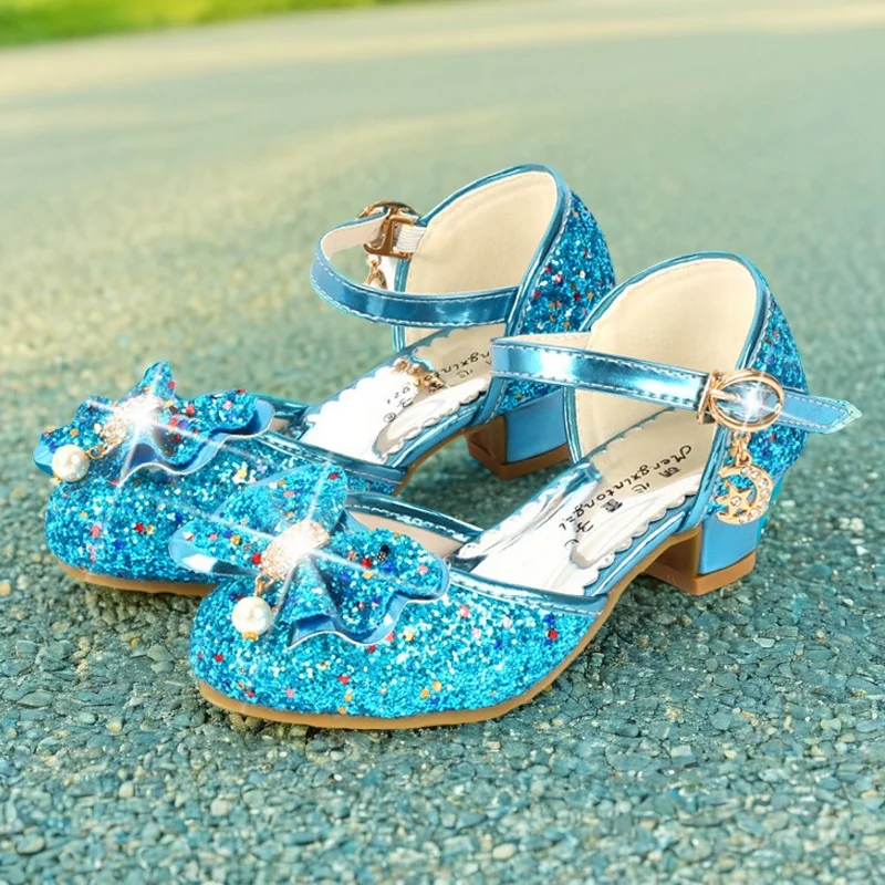 ULKNN Flower Children Sandals Summer Beach Princess Girl Shoes for Kids Glitter Wedding Party sandalia infantil chaussure enfant