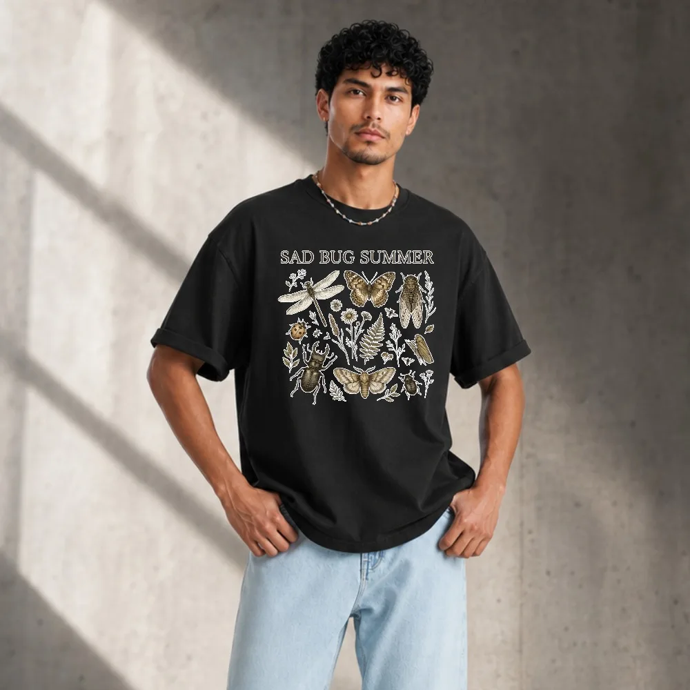 Bad Bug Vintage Insect Moth Dragonfly Graphic T Shirt Retro Botanical Bug Collection Print  Entomology Lover Unisex Cotton Tops