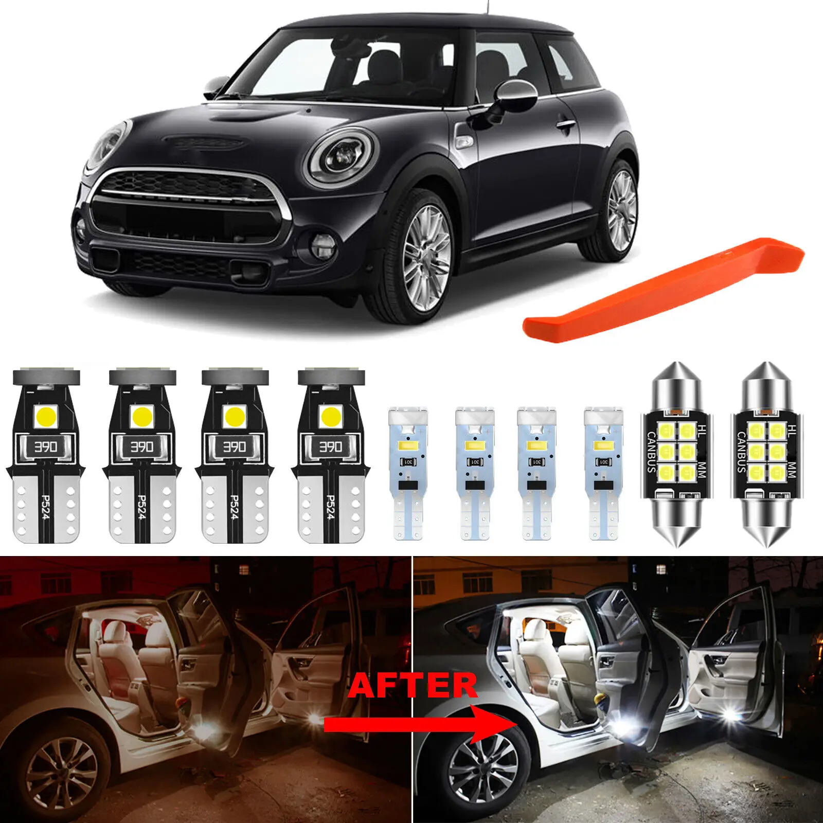 

Winetis 19Pcs Xenon 6000K White LED Interior Light Kit For MINI Countryman R60 2010-2016 + Free Tool