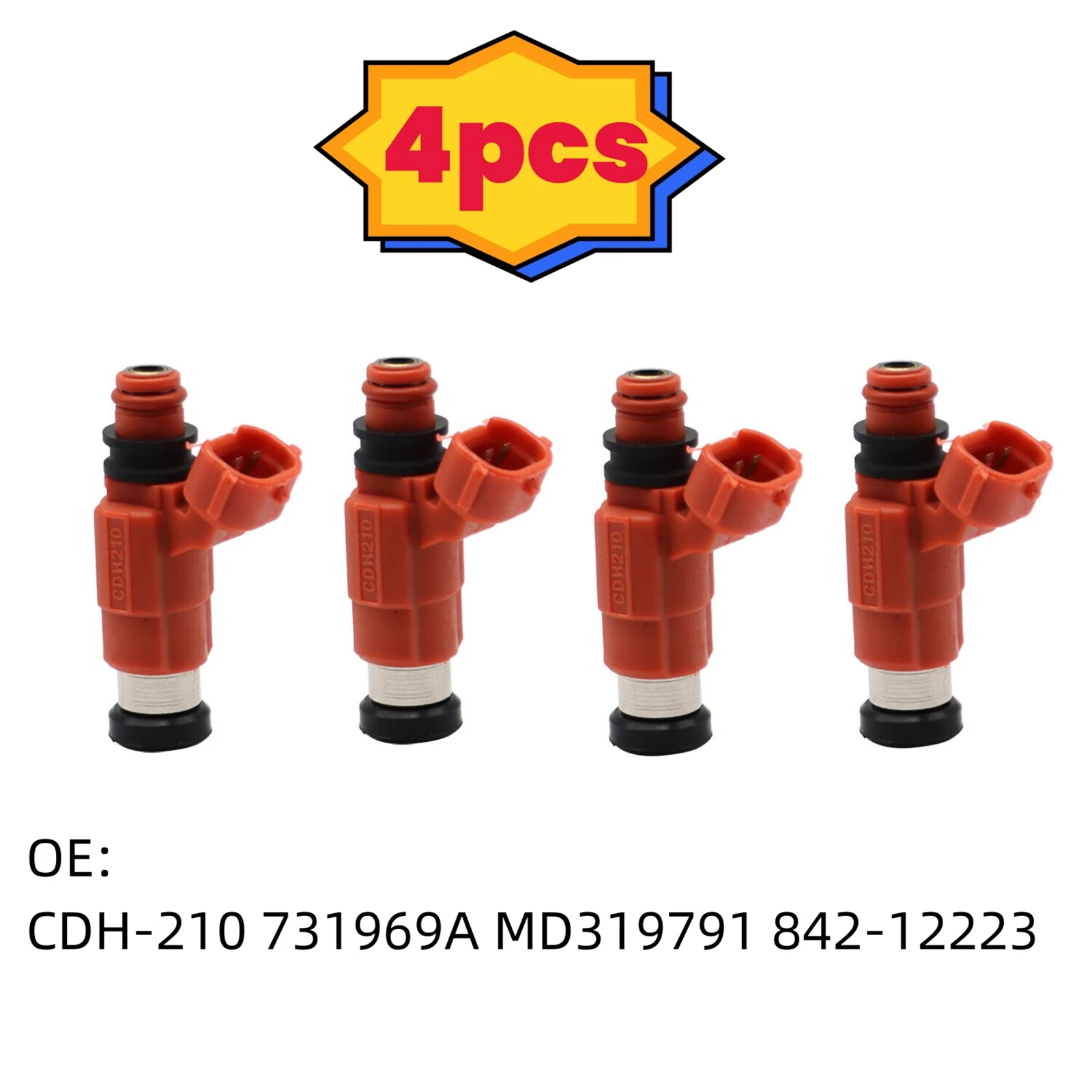 

4Pcs Fuel Injector CDH210 for Yamaha Outboard 115HP 2000-2015 for Mitsubishi 3.0L V6 for Chevy Tracker 2.0L Direct Replacement