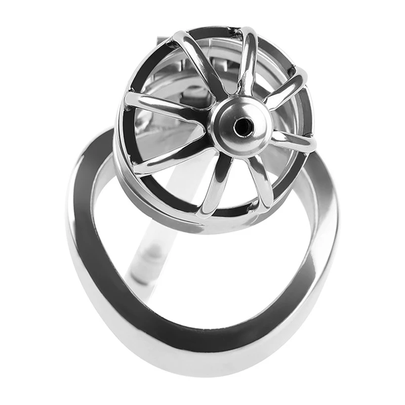 กรงครอบอวัยวะเพศชายโลหะพร้อมสายสวนปัสสาวะ, แบบล็อคได้ ป้องกันการดึงออก ป้องกันการหลุดรอด สำหรับการควบคุมการถึงจุดสุดยอดในกิจกรรม BDSM