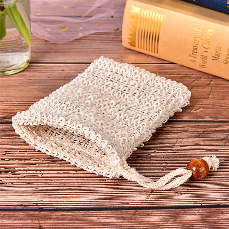 Handgemachte Seife Seifens par beutel Peeling beutel, natürliche Sisal Seifensc honer, Mesh Seifen beutel mit Kordel zug für Bad Dusche verwenden