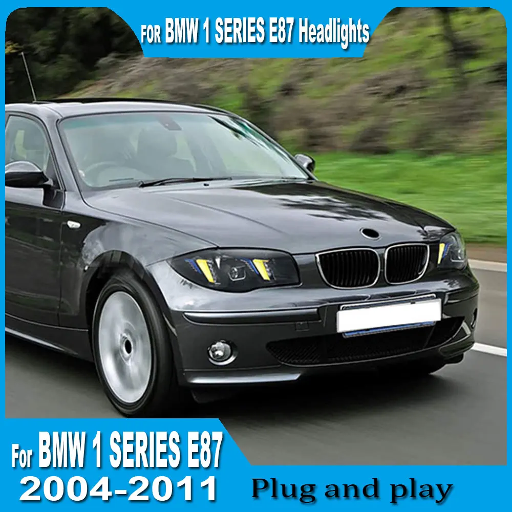 

Car Headlights For BMW 1 Series E87 2004-2011 headlight assembly modification style dual color daytime running light lens light