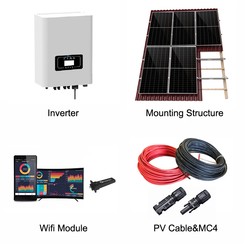 Zdjęcie 4: System solarny domowy 10kW 20kW 30kW, panel fotowoltaiczny, system solarny off-grid, hybrydowy generator solarny trójfazowy z