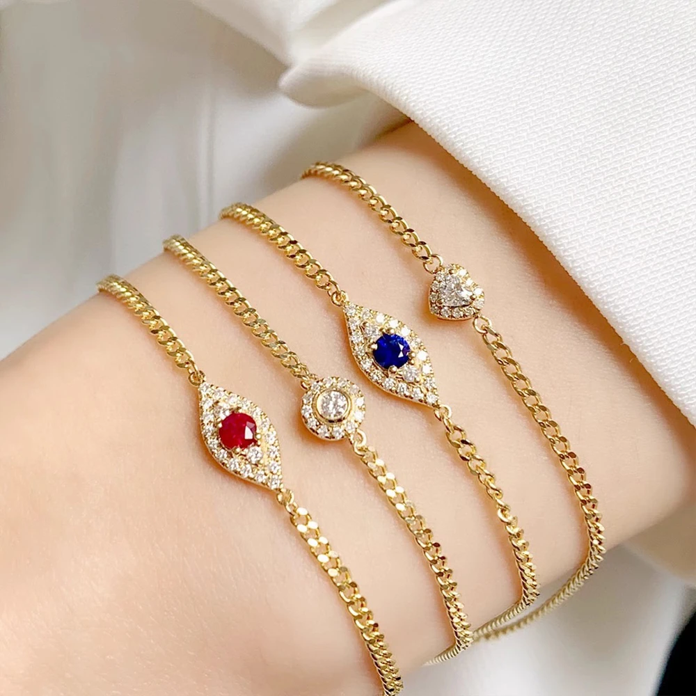 

Pure silver s925 bracelet Ins Red Sapphire Bracelet with Personalized Advanced Design and Versatile Style