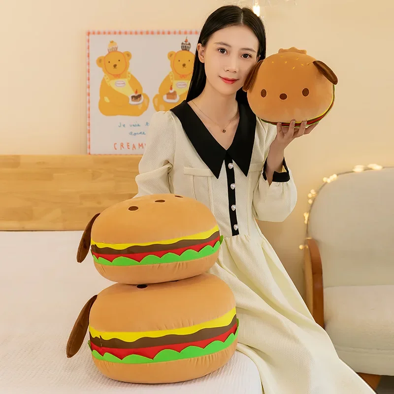 Oreiller en peluche de dessin animé mignon pour enfants, hamburger, chien, beurre, chiot, jouets en peluche, poupées, fongique, sandd2, coussins, cadeau pour filles