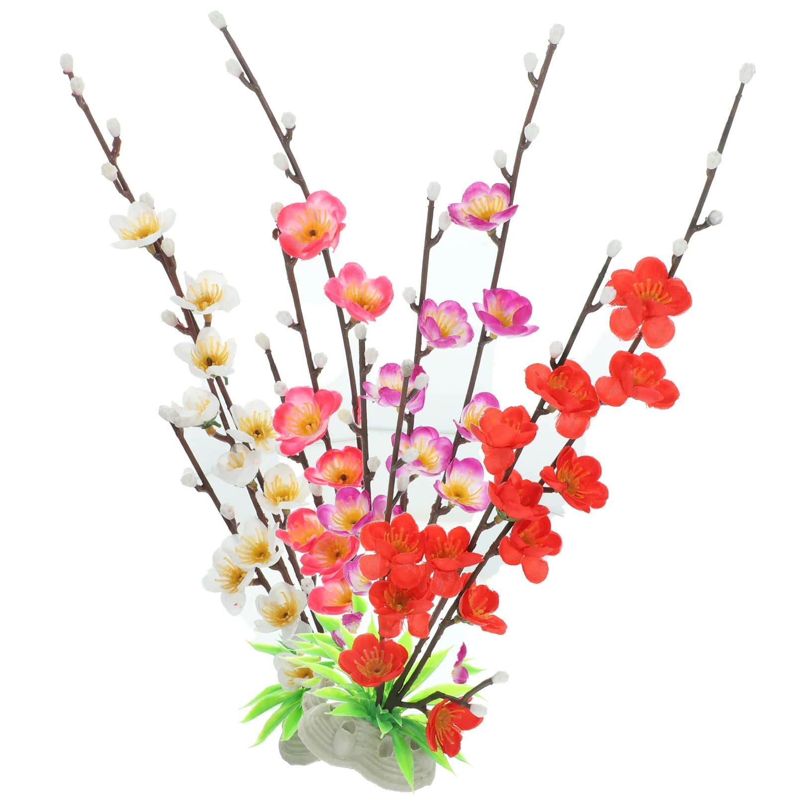 

4 Pcs Sushi Plate Flower Fake Plants Decor Decorations Serving Tray Ornaments Japanese