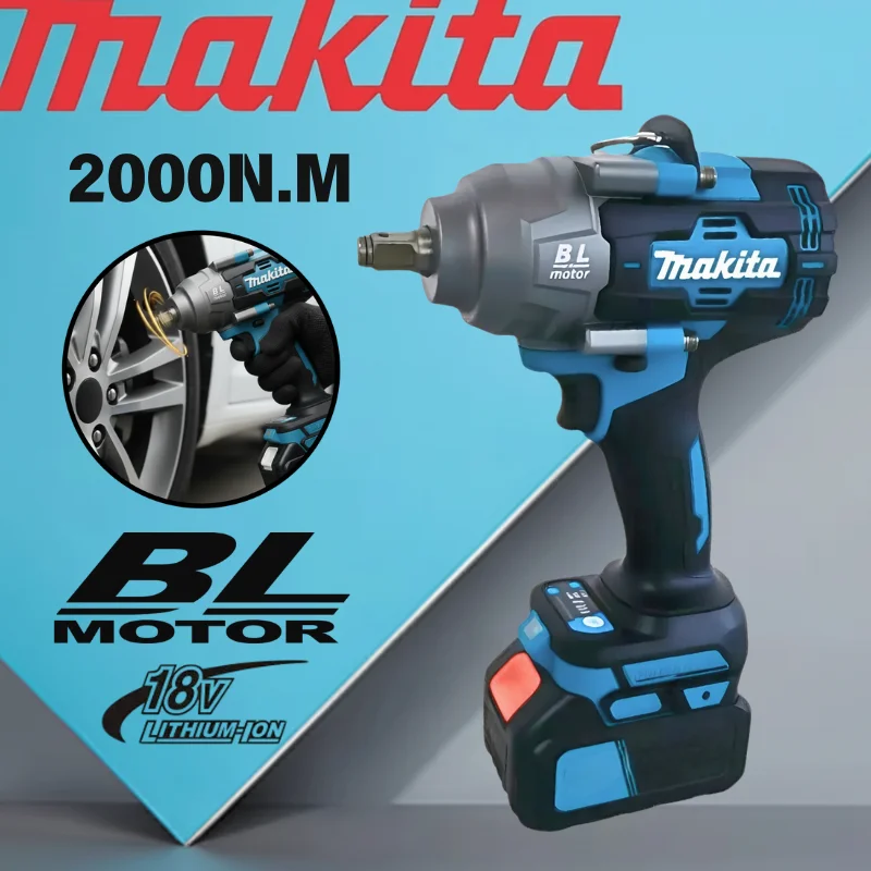 Makita – clé à chocs sans balais 2000Nm, couple élevé, entraînement 1/2 ", outil professionnel de réparation de pneus automobiles, outil de réparation de course