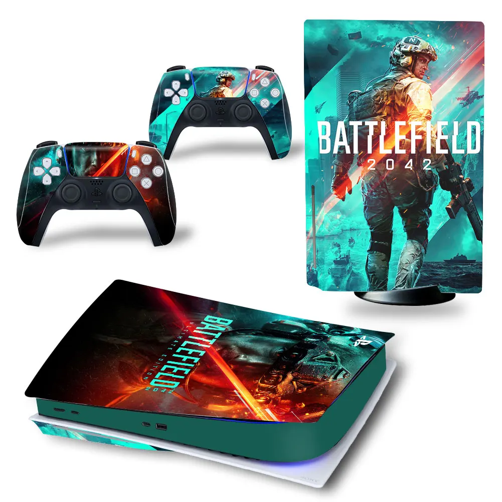 Battlefield 2042 PS5 disk digital editon decal skin sticker for ps5 Console and two Controllers Vinyl stickers