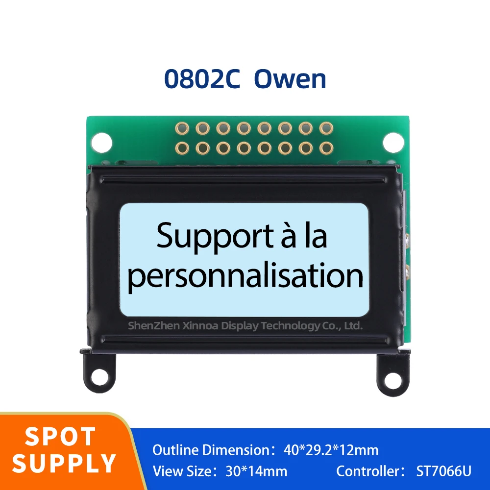 Ultra Small Module Stn Blue Font 02X08 LCD Controller ST7066U Gray Film Black Letters European 0802C Character Display Screen