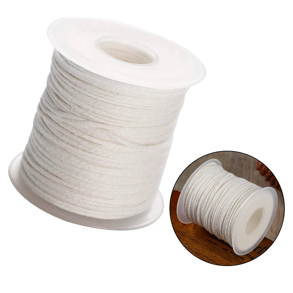 Long lasting Burning Experience 200ft/61M White Rope for Candle Making Safe Material Consistent Flames No Bending or Curling