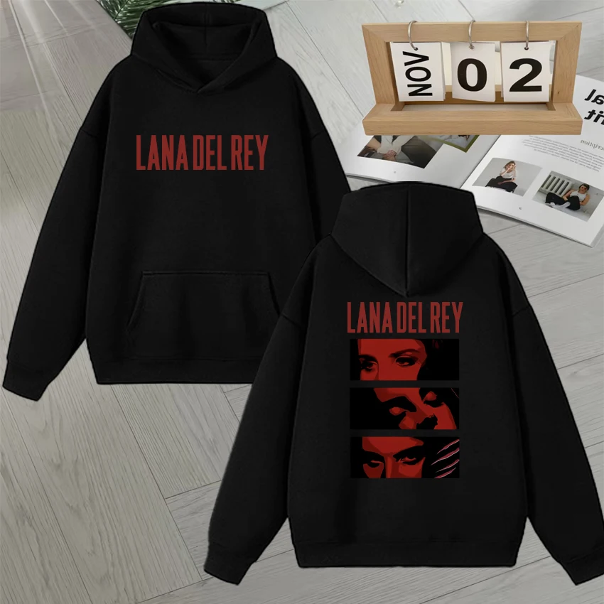 

Singer Lana Del Rey Graphic Double Sided Print Hoodie Men Women Fashion Hip Hop Sweatshirts Oversized Fleece Streetwear Pullover