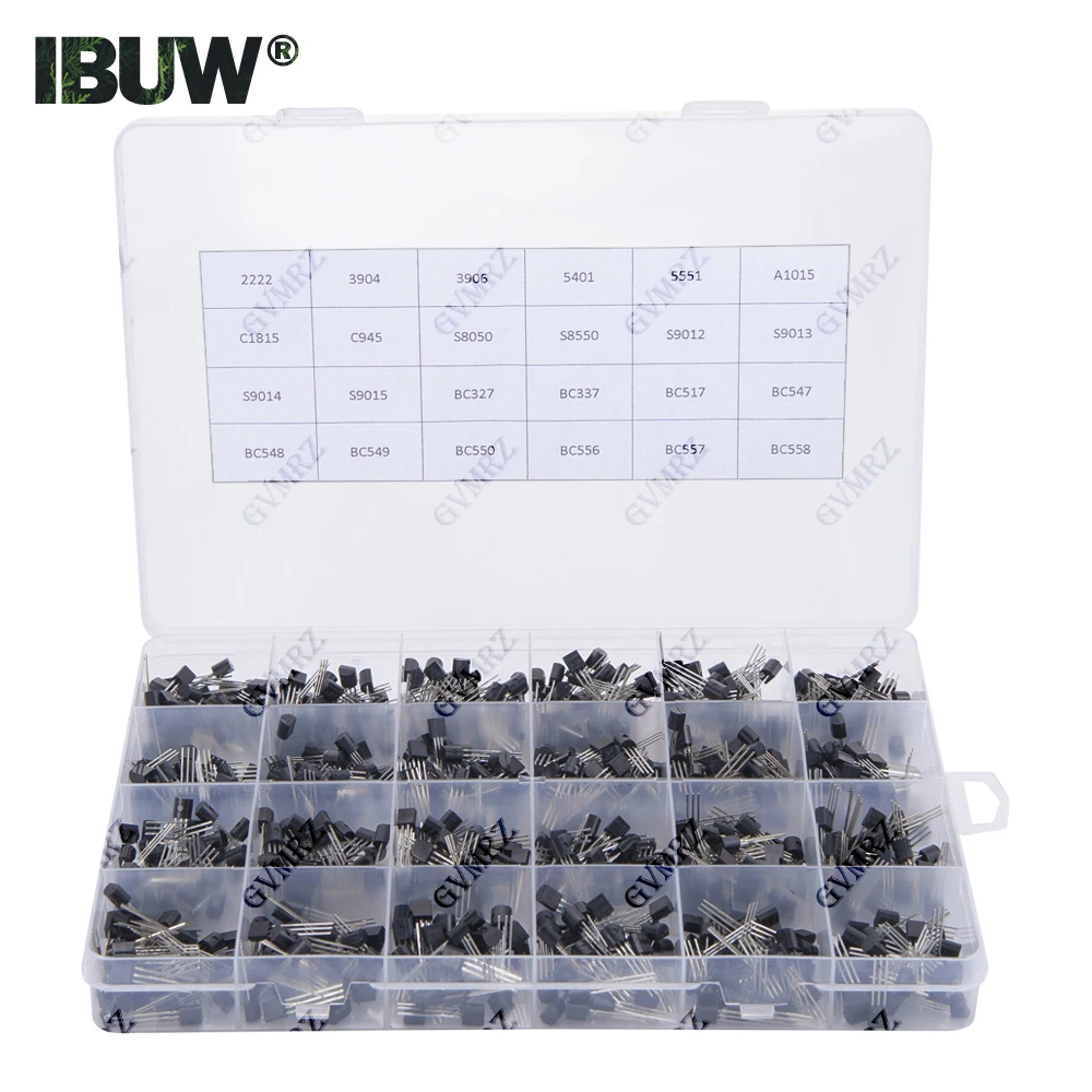 840PCS 24Values TO-92 Transistor Assortment Kit 2N2222 S8050 BC547 Box for Electronics DIY Projects Component
