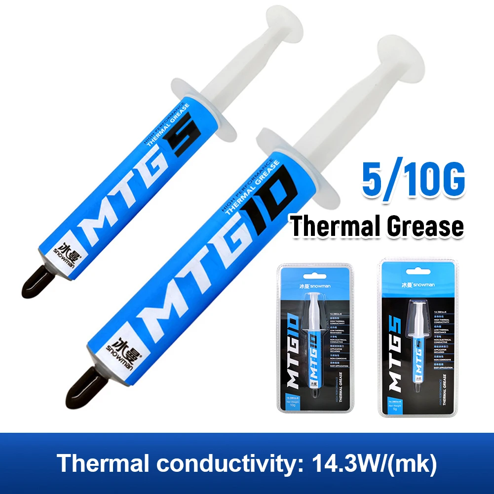 Pasta Térmica Condutiva Profissional 5/10g para Dissipador de Calor de CPU, Composto para VGA, Componentes de Computador