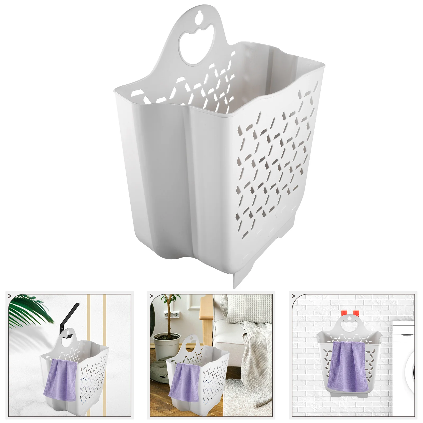 

Wall Hanging Laundry Basket Baskets Clothes Dirty Folding Hamper Bathroom Collapsible Countertop