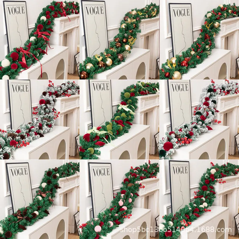 Christmas Rattan Wreath Door Hanging Decoration Hotel Window Hanging Decoration Scene Layout