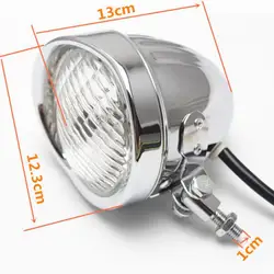 Motorcycle Headlight for   Bobber Chopper    Chrome Clear Aluminum Classic Bottom Mount Bates Style