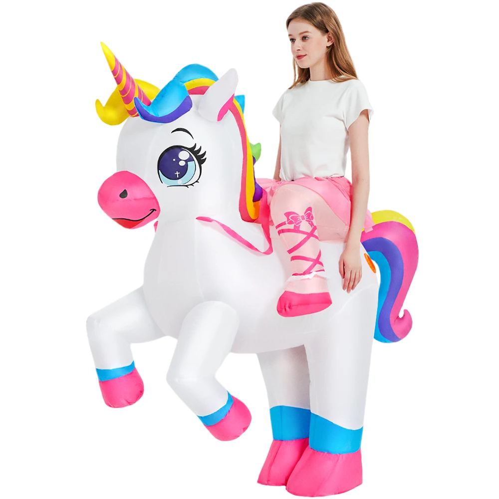 KOOY Inflatable Riding Akhal-Teke Horse Costume Adult Men Women Halloween Costumes view 4