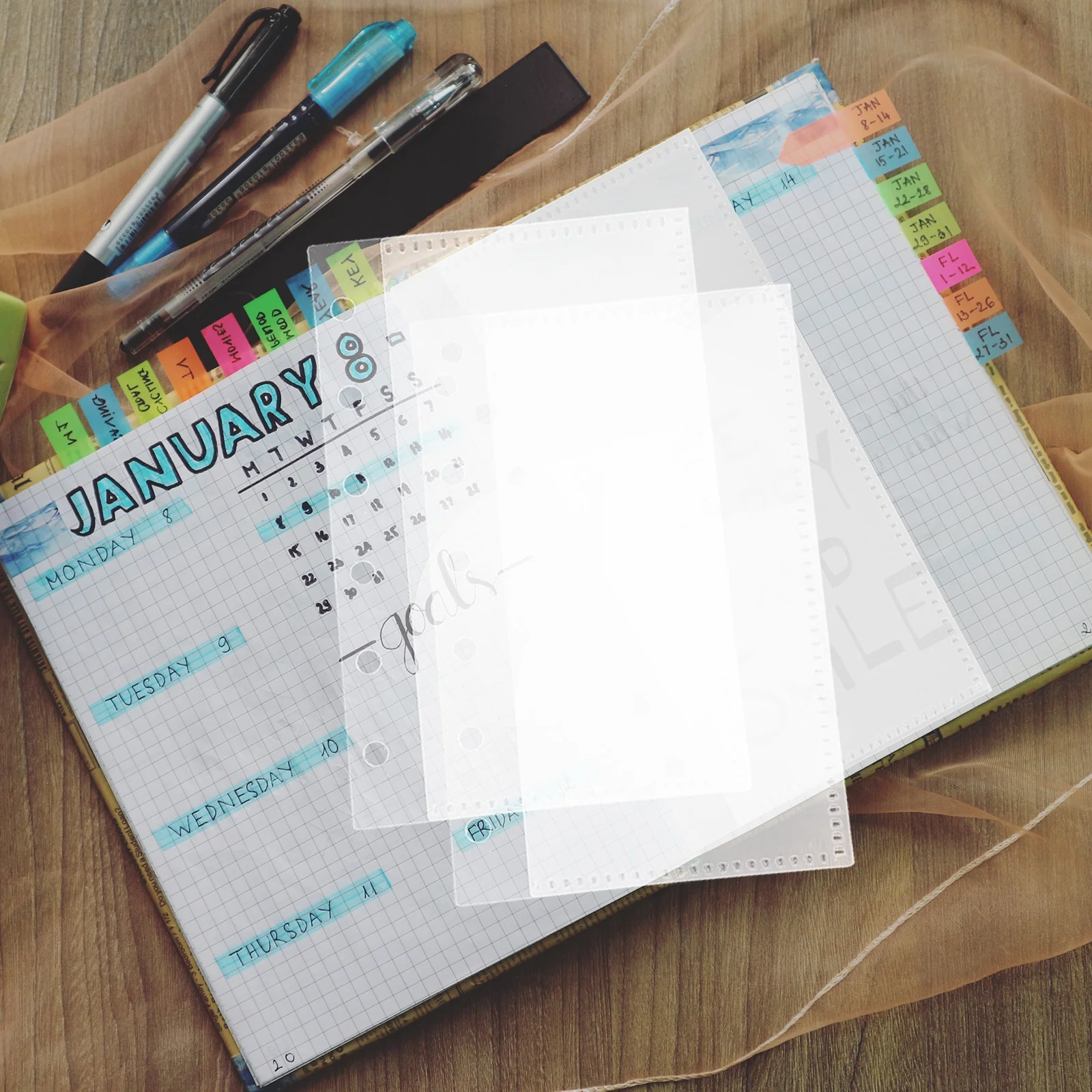 5 Pcs Binder Budget Bag Small Pocket Reusable Loose Leaf Accessory Insert Pp Notebook