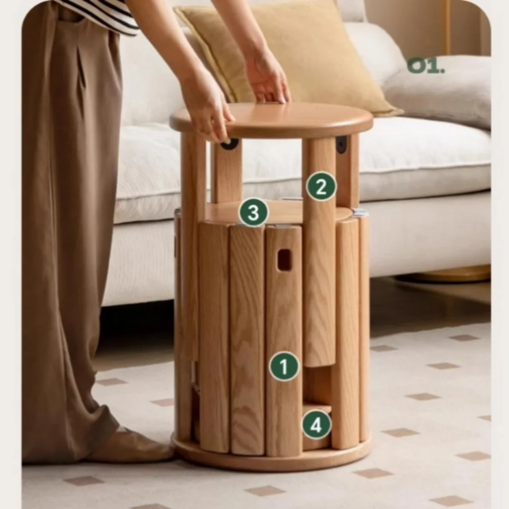 Solid Wood Stackable Stool Suitable For Living Room And Dining Room Combination Dining Stool Stackable Stool Oak