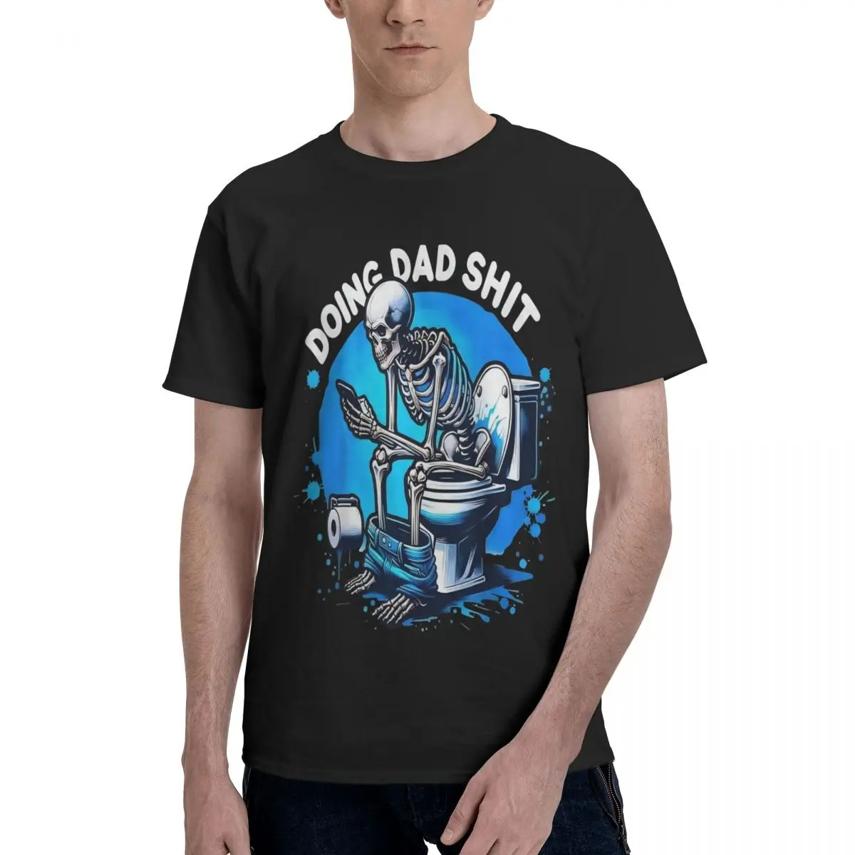 Motion Dad Skeleton Toilet Fun Tees Kemp Novelty Vintage Leisure Eur Size