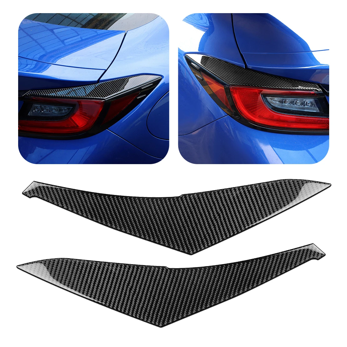 

1 Pair Rear Tail Light Lamp Eyebrow Eyelid Cover Trim Black Carbon Fiber Sticker Fit for Subaru BRZ GR86 2021 2022 2023