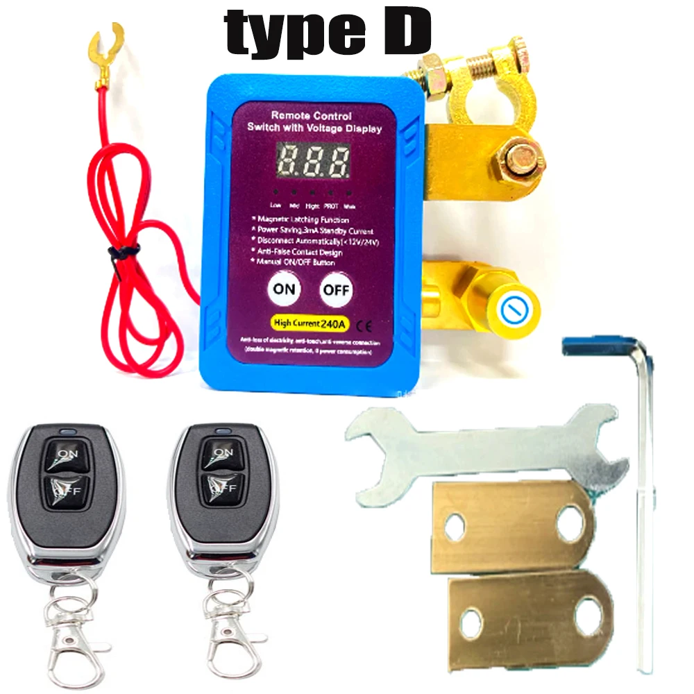 

Remote Battery Disconnect Switch 12V 240A Kill Switch Automatic Power Shut Off Switch for Car Auto ATV Truck