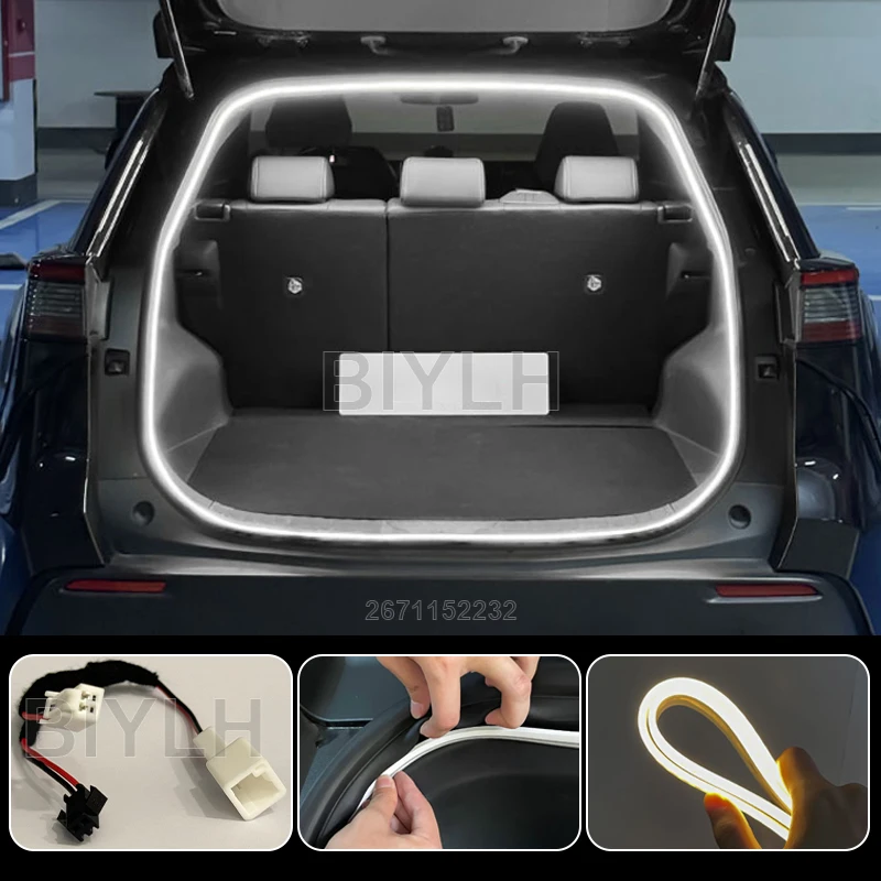 For Toyota bZ4X 2021-2024 Car LED Trunk Light, Flexible Atmosphere Light Tail Box Light For Corolla Cross Interior Accessories